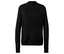 Vue détaillée d'un pull en tricot noir à col roulé.