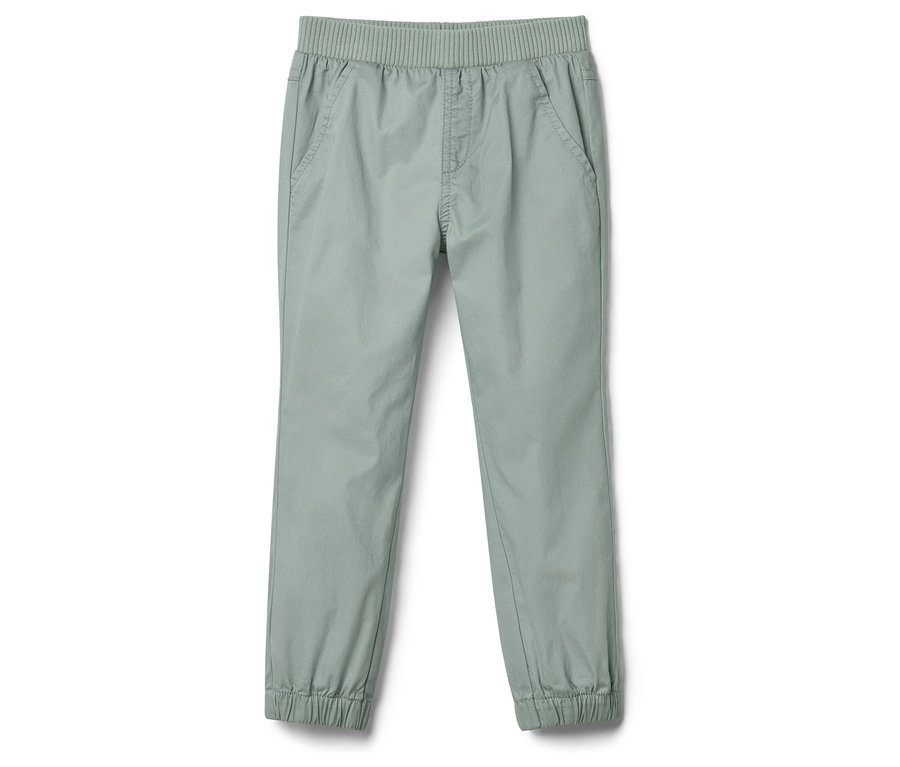 Pantalon de jogging uni de couleur claire avec ceinture élastique et chevilles élastiquées.