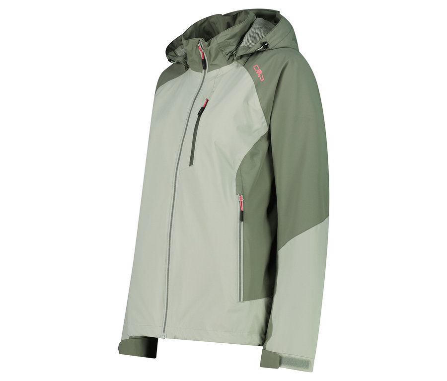 Veste CMP verte et vert clair avec capuche et fermetures éclair.