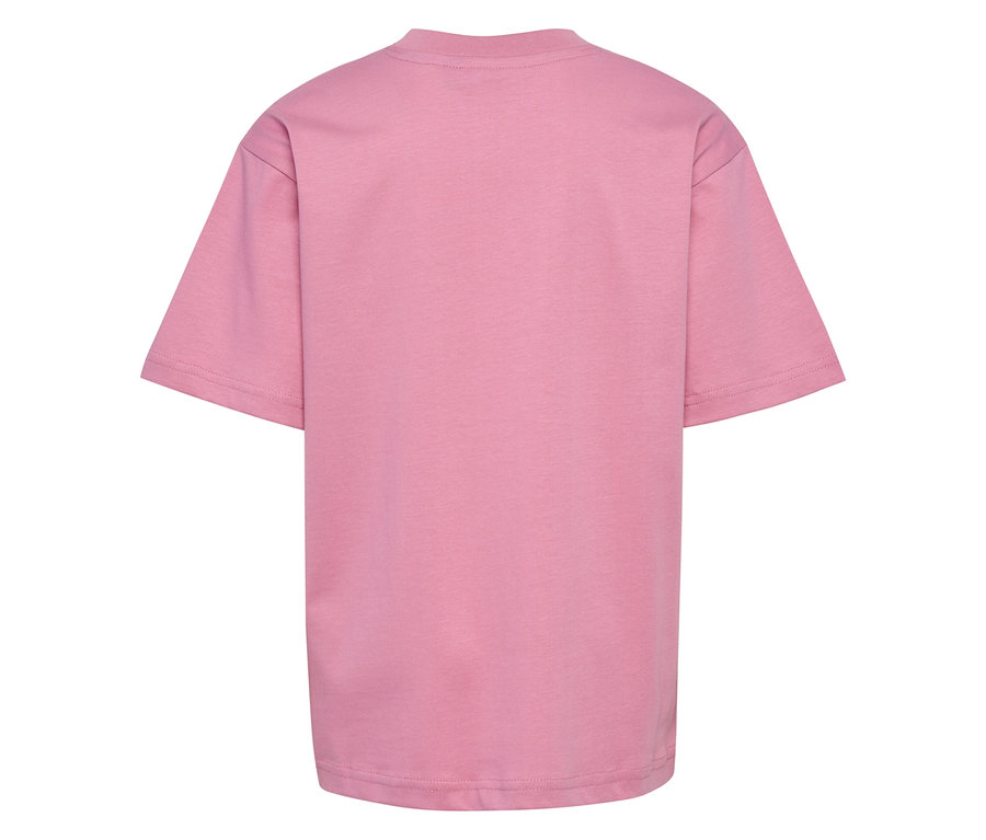 Vue arrière du t-shirt ample rose hummel® HMLJR.