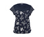 Bleu foncé avec imprimé floral intégral
