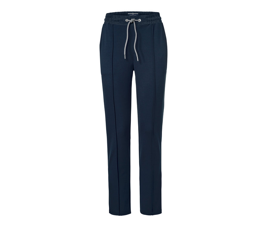 Pantalon de jogging bleu marine avec cordon de serrage à la taille et nervure.