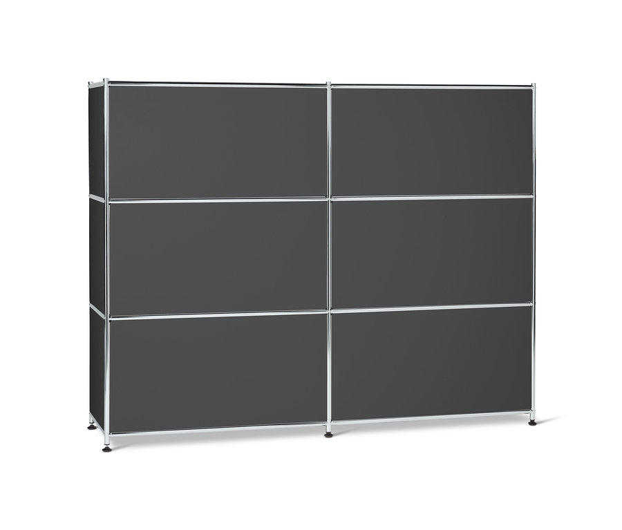 Commode en métal grise « CN3 » avec 6 compartiments à abattants.