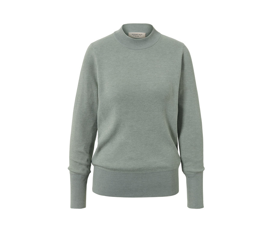 Pull en maille vert.