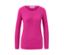 Pull en maille torsadée rose vif.