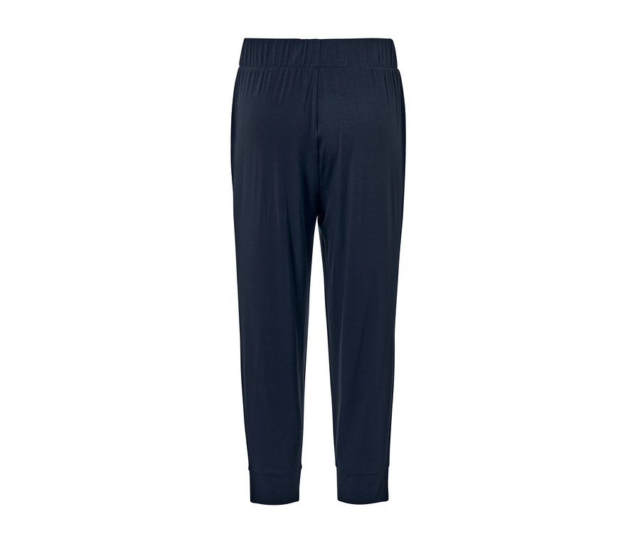 Pantalon 3/4 en jersey bleu marine avec taille élastique.