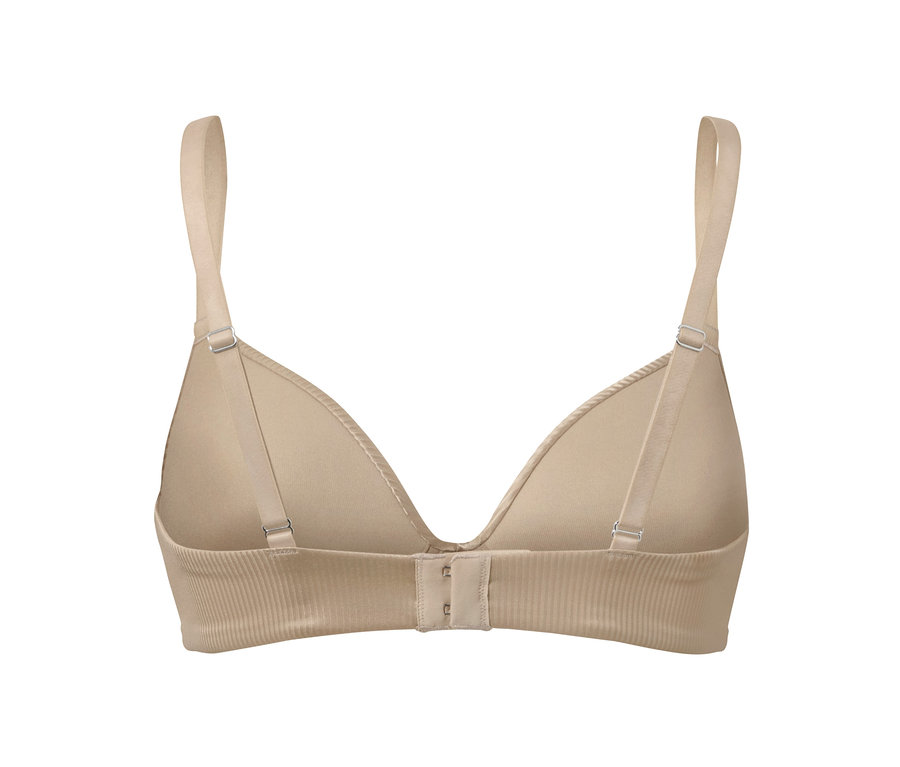 Vue arrière d'un soutien-gorge à coques souples couleur chair.