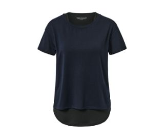 T-shirt bleu foncé<br>Top noir