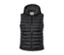 Gilet sans manches matelassé noir à capuche.