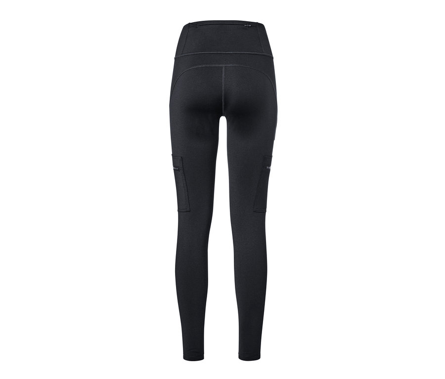 Legging thermique outdoor noir, vu de dos.