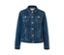 Veste en jean bleu moyen boutonnée.