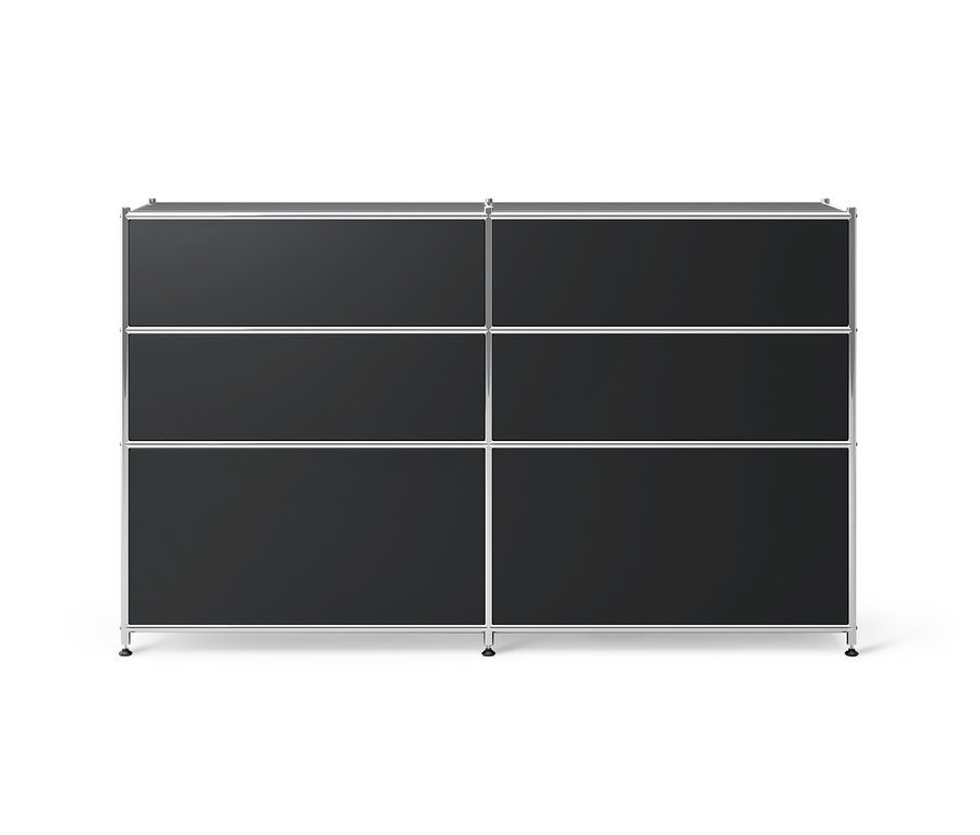 Commode en métal noire « CN3 » avec 6 tiroirs.