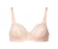 Soutien-gorge à armatures rose avec de la dentelle.