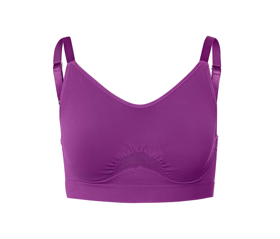 Détail d'un soutien-gorge de sport Seamless, rose baie.