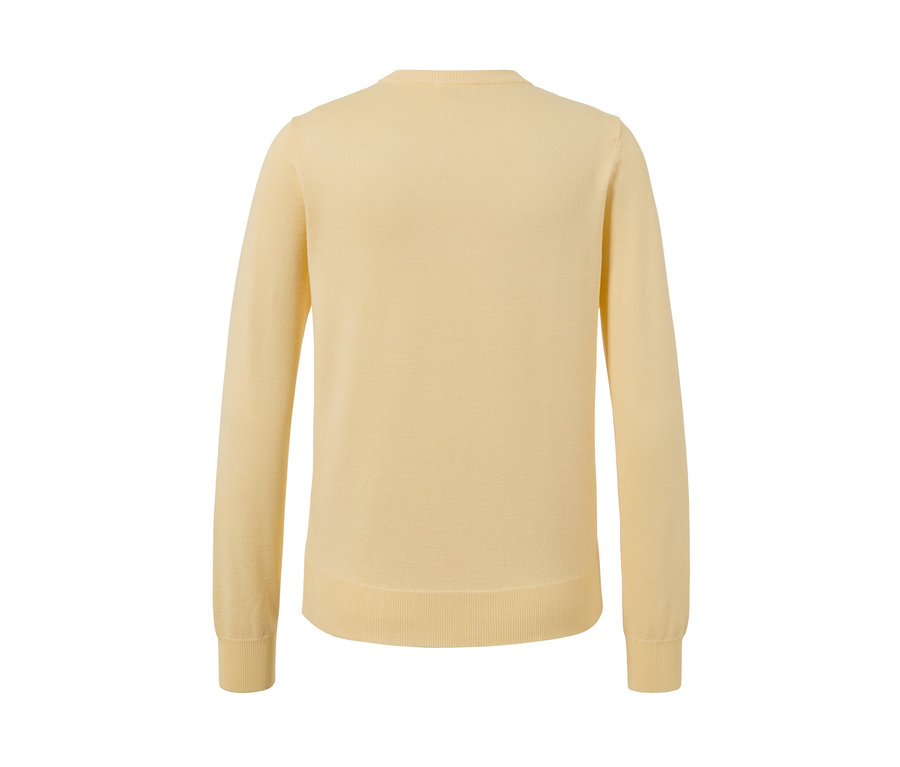Cardigan en maille fine jaune.