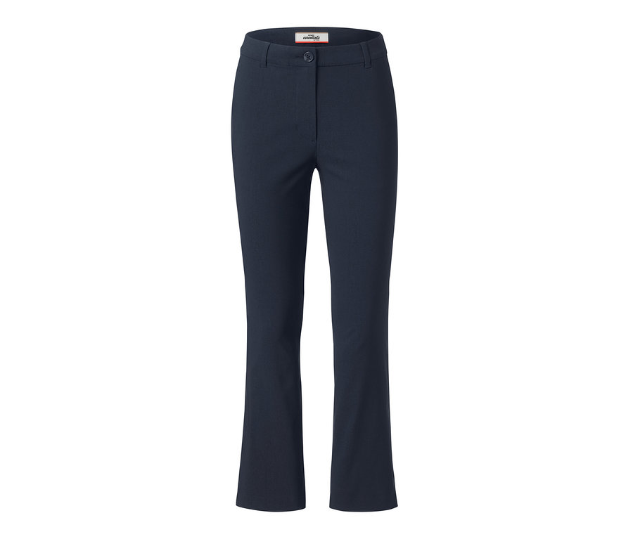 Un pantalon 7/8 en bengaline bleu marine.