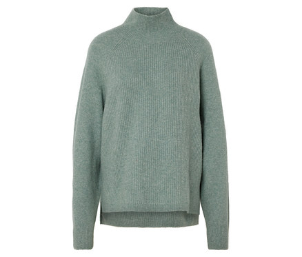 Pull en grosse maille à fil soufflé, sauge