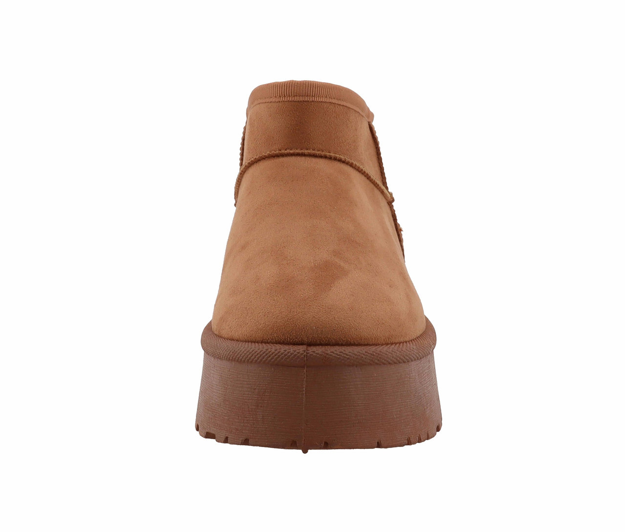 Botte marron en daim avec plateforme.