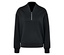 Sweat-shirt noir avec fermeture éclair au niveau du col.