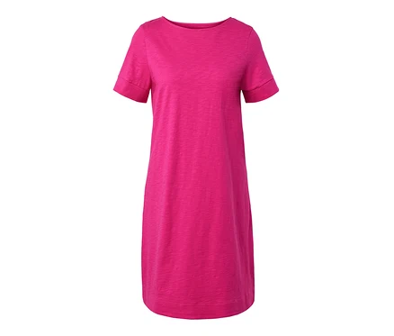 Robe en jersey rose à manches courtes.