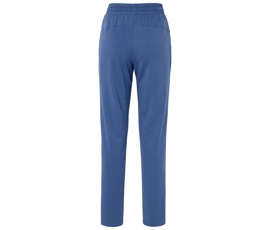 Pantalon de survêtement bleu avec taille élastique, vue de dos.