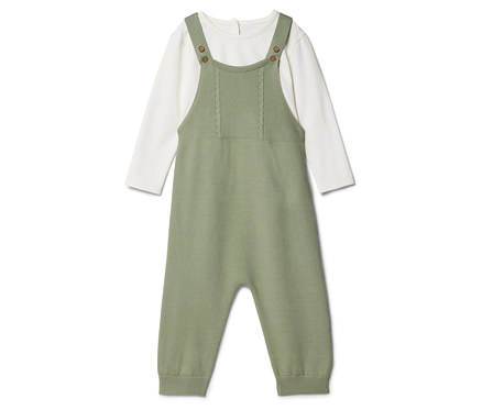 Ensemble pour bébé avec salopette et t-shirt manches longues