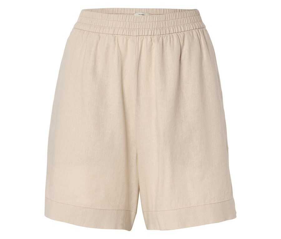Short beige avec taille élastique.