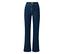 Jean bootcut "Lou" en denim bleu foncé sur fond blanc.
