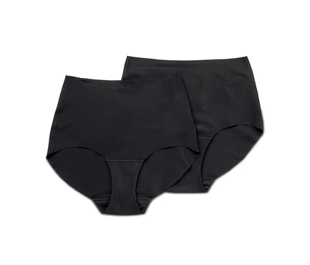 Deux culottes taille haute noires « light-shaping ».