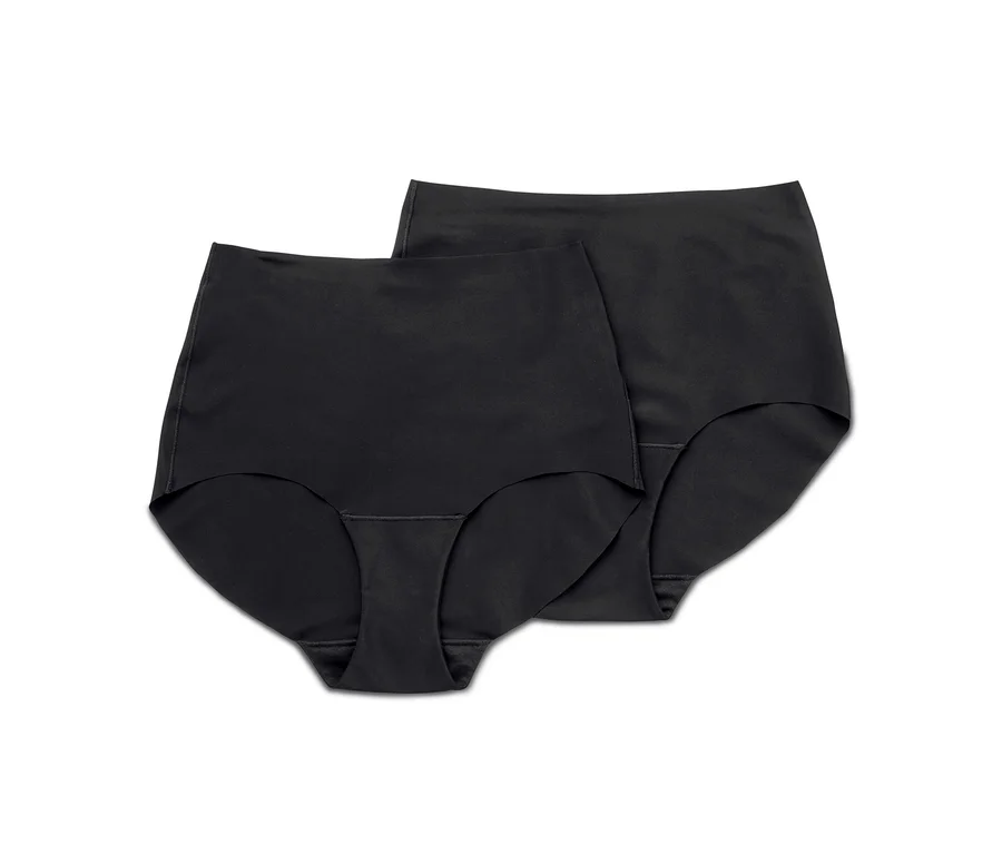 Deux culottes taille haute noires « light-shaping ».