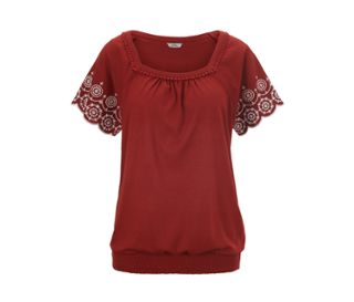 Rouille avec broderie blanche