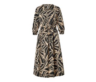 Noir avec imprimé beige de feuilles de palmier