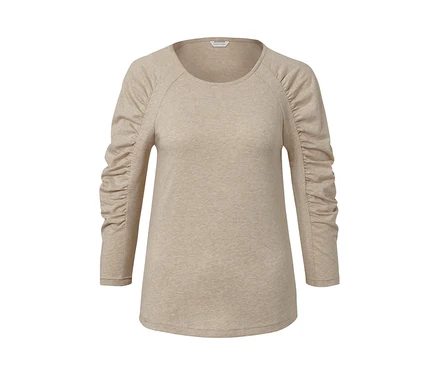 T-shirt beige à manches 3/4.
