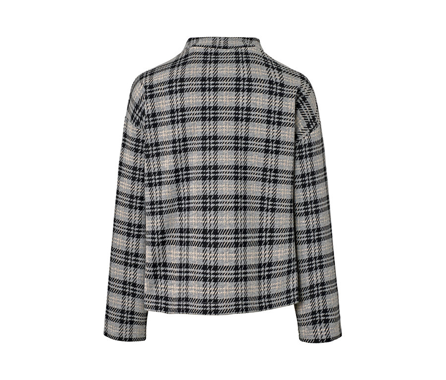 Sweat-shirt à carreaux avec manches longues.