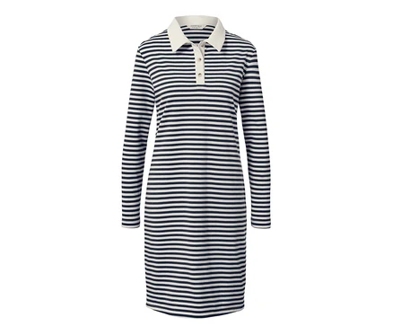 Robe molletonnée à rayures avec col polo.