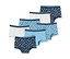 2x bleu foncé et 2x bleu clair à imprimé floral, 1x bleu clair, 1x bleu foncé, 1x blanc