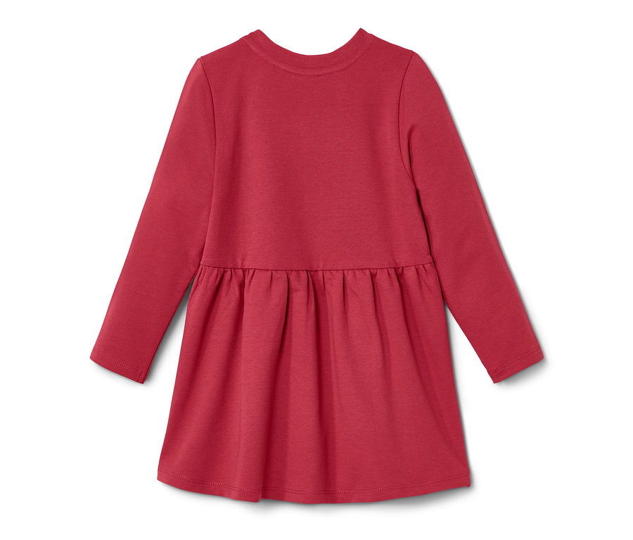 Robe sweat rouge à manches longues pour tout-petits.