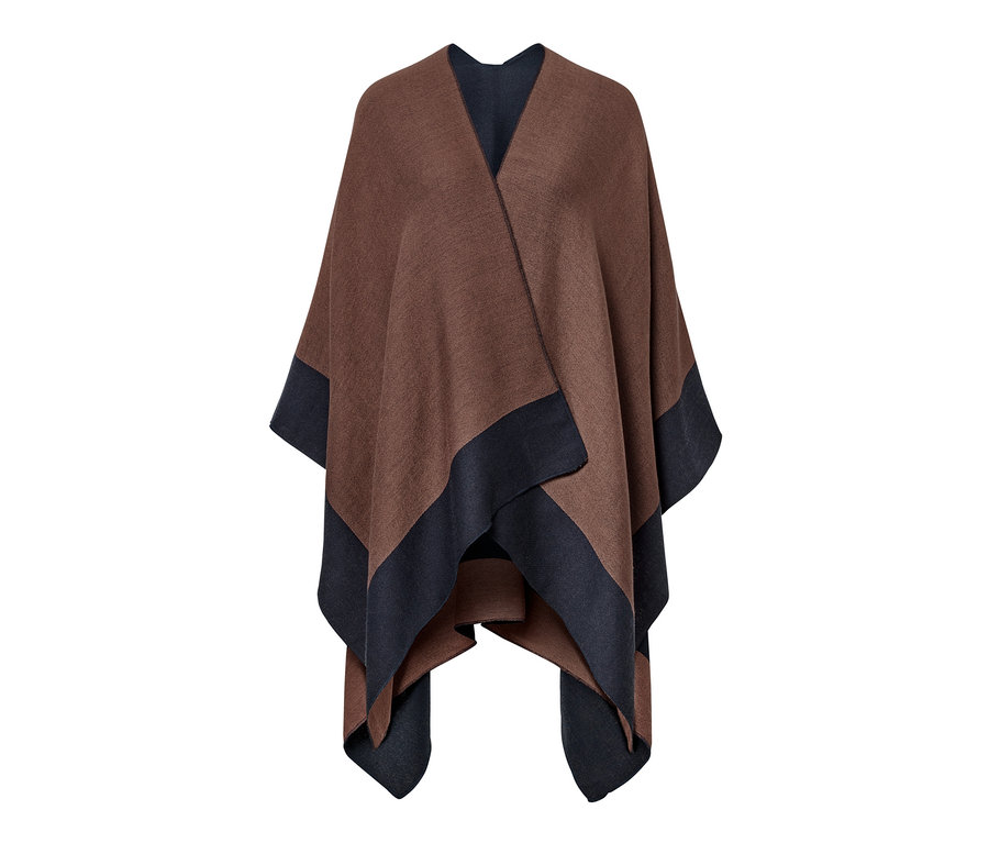 Un poncho tendance marron et noir.