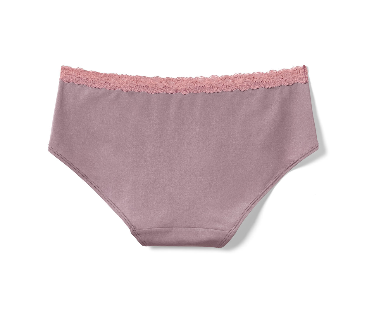 Une culotte rose avec de la dentelle sur le dessus.
