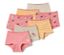 Sept culottes pour filles de différentes couleurs et motifs.