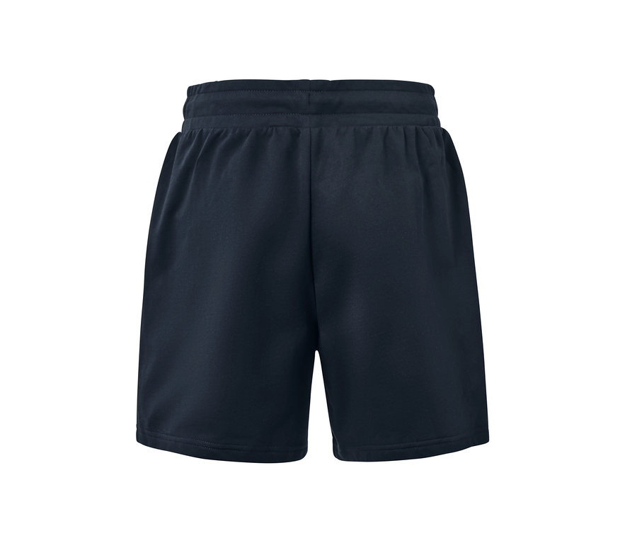 Short en sweat bleu marine.