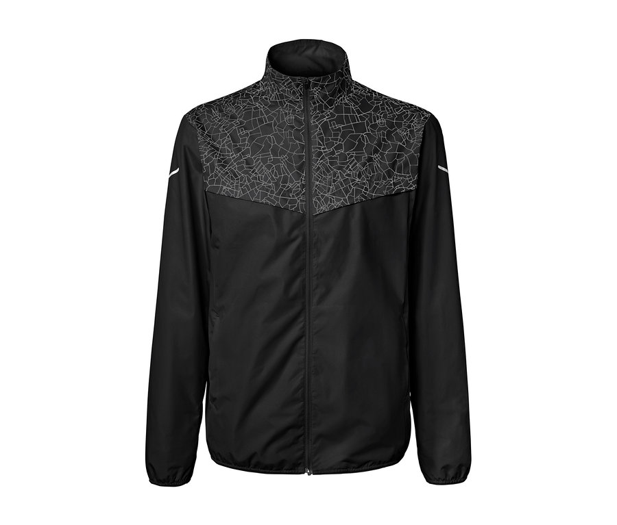 Veste de sport coupe-vent noire.