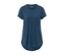 T-shirt long bleu marine à manches courtes.