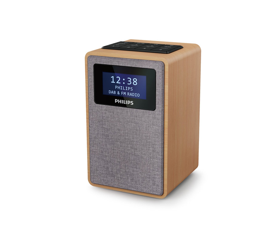 Radio DAB Philips « TAR5005 » sur fond blanc.