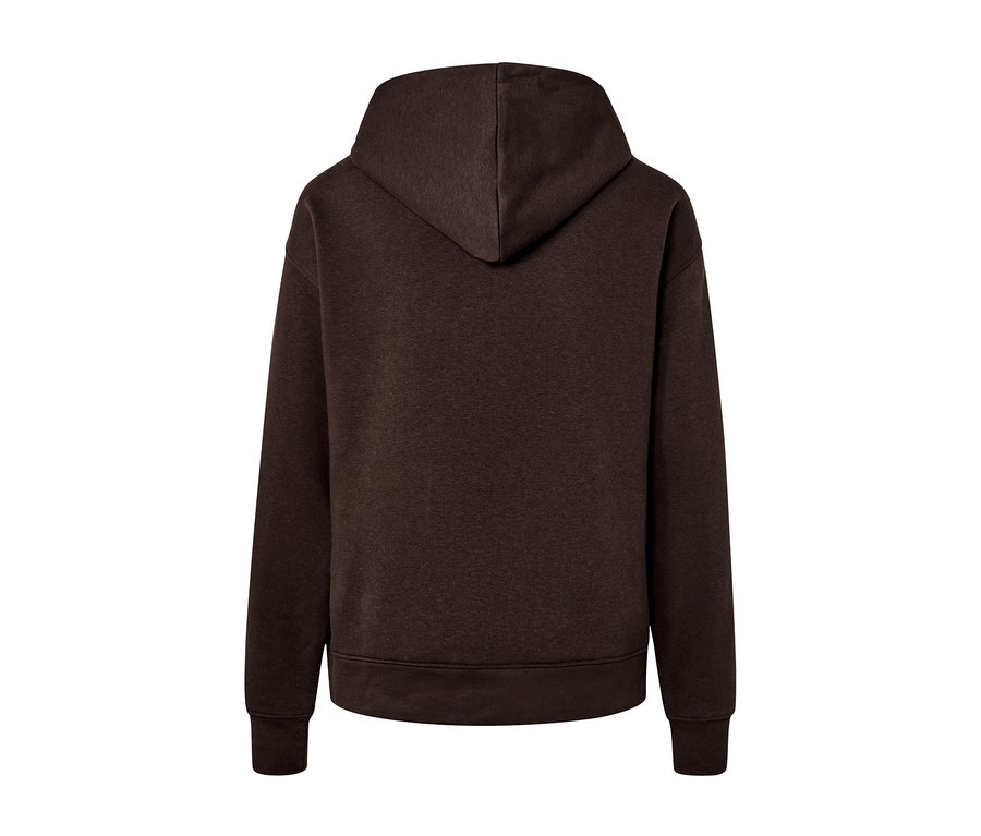 Sweat à capuche marron foncé vu de dos.