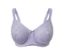 Soutien-gorge minimiseur violet avec dentelle.