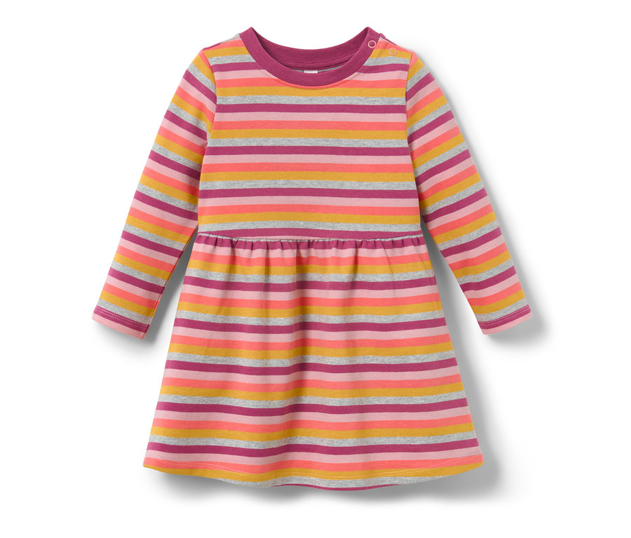 Robe en sweat rayée pour enfant avec manches longues.