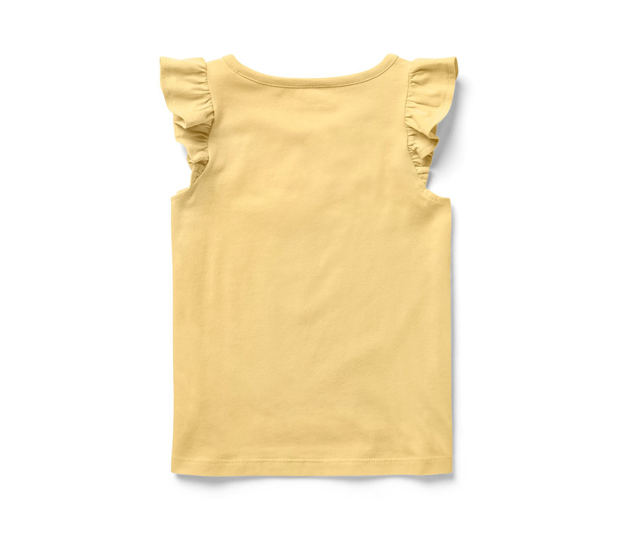 Chemise jaune pour enfant avec manches à volants.