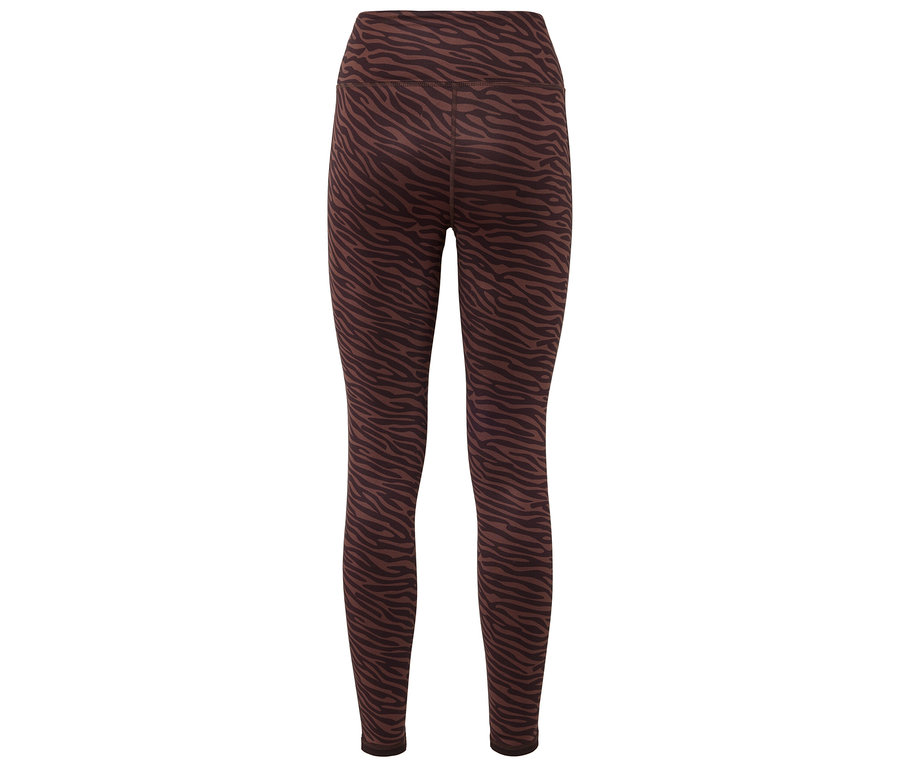 Leggings marron à motif animal.