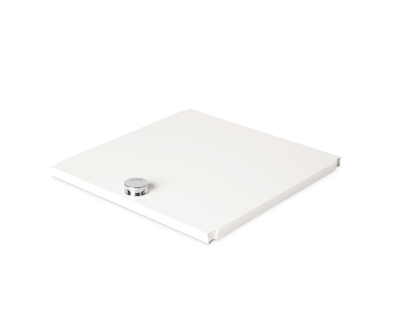 Un jeu de portes supplémentaires en métal « CN3 » blanc avec une poignée ronde argentée.